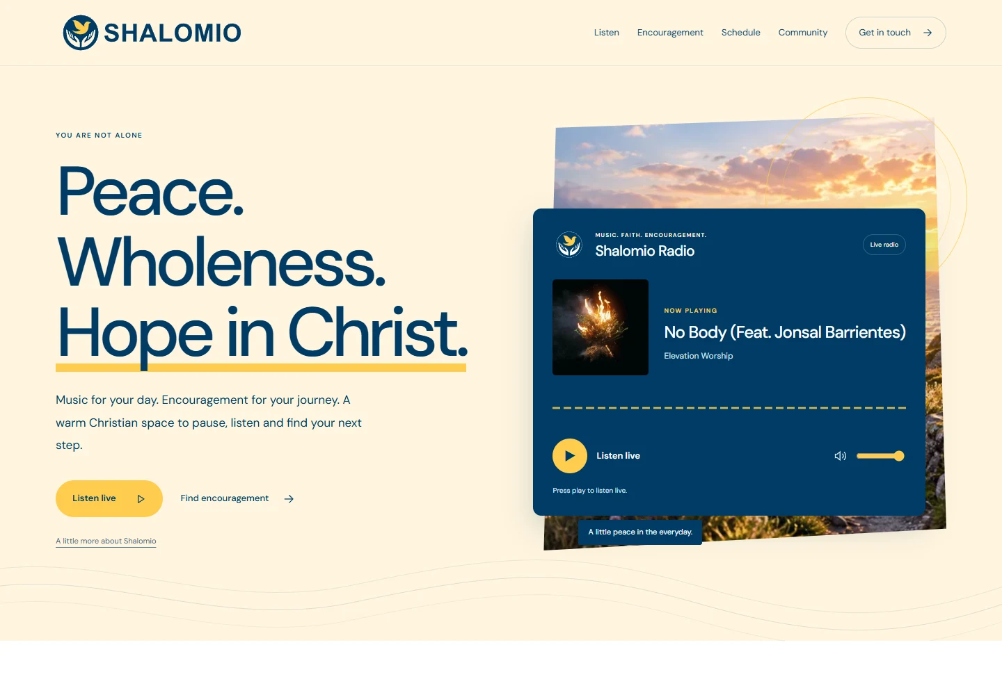 Shalomio website on a larger screen