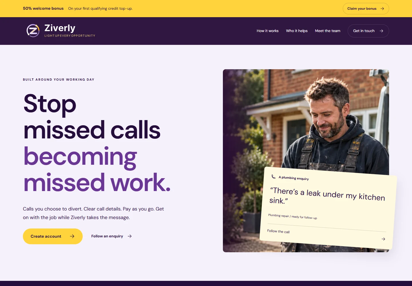Ziverly website on a larger screen